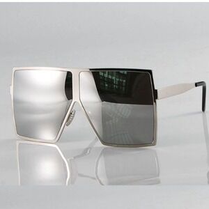 Women Men Sunglasse Square Flat Top Big Frame UV400 Sun Glasses Oversized Lentes
